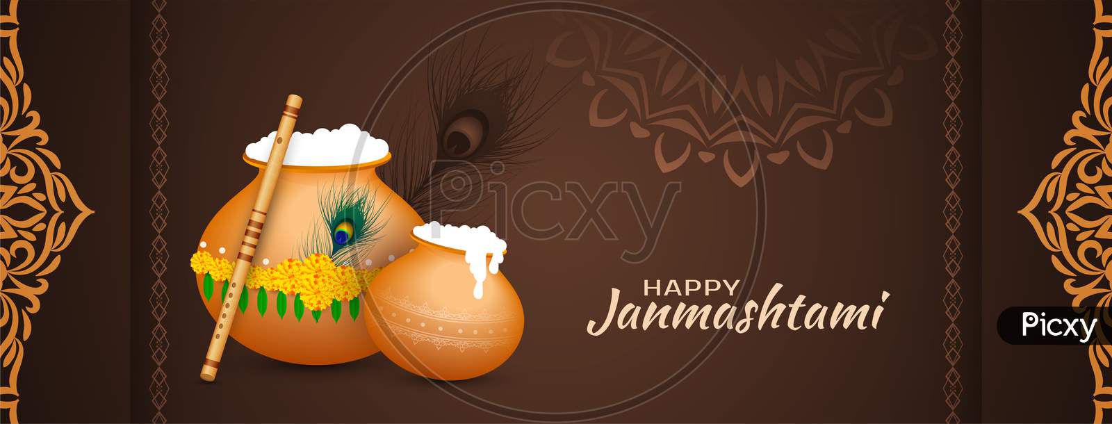 Happy Janmashtami Indian Festival Banner Design