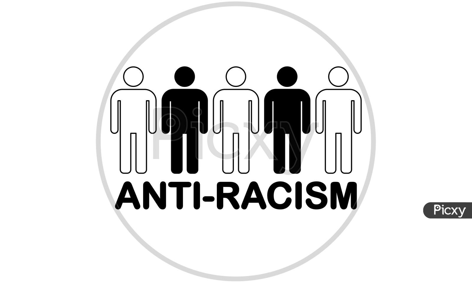 Anti-Racism Flat Icon On White Background
