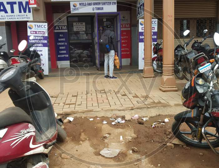 World first sensor sanatizer ATM at tumkur Karnataka India