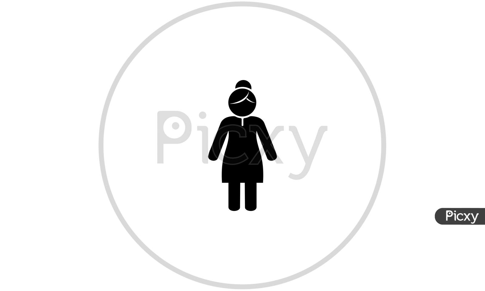 Woman Sign For Restroom Or Toilet