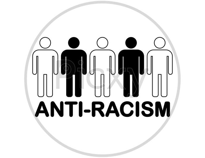 Anti-Racism Flat Icon On White Background