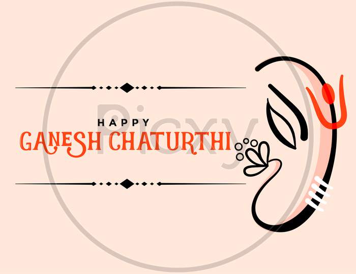 Happy Ganesh Chaturthi Creative Greeting Card Design