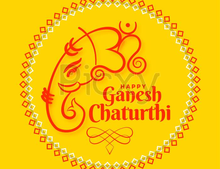 Lord Ganesh Chaturthi Utsav Festival Card Design