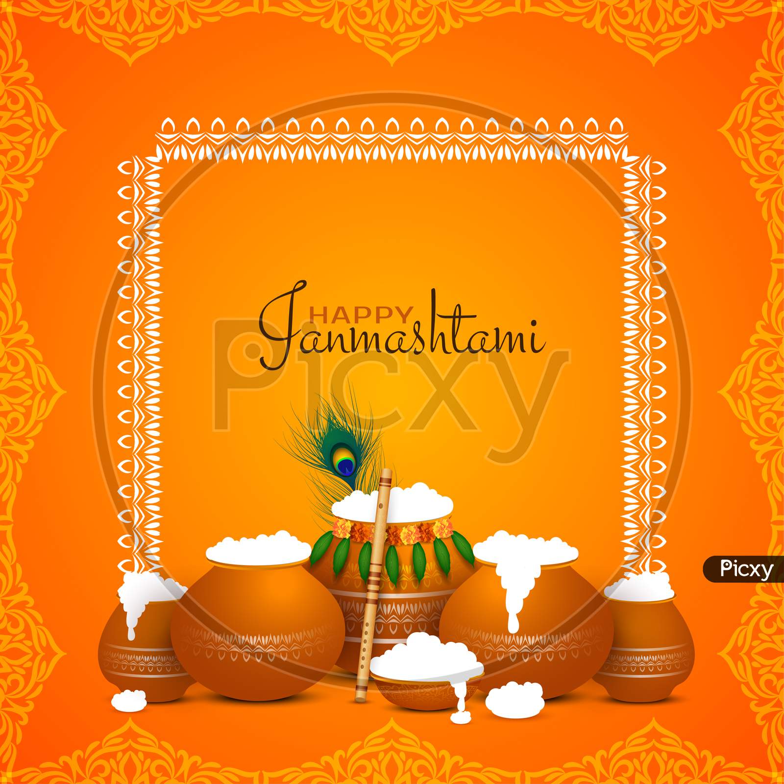 Happy Janmashtami Festival Beautiful Background