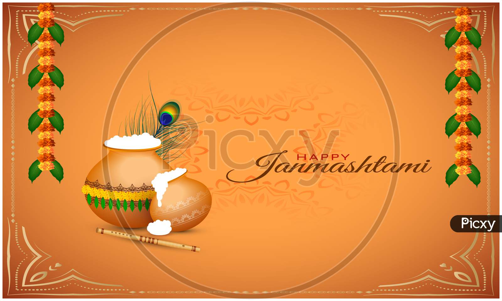 Traditional Indian Festival Element On Abstract Background