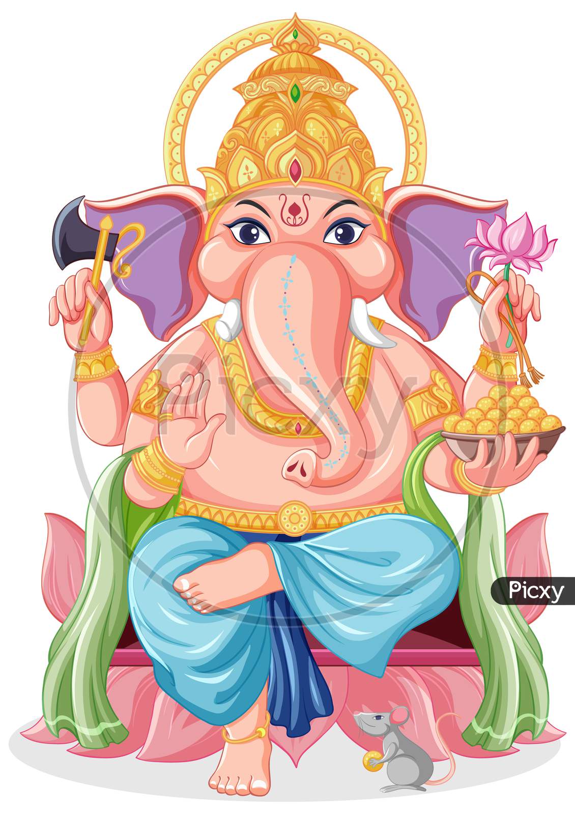 Lord Ganesha Cartoon Style