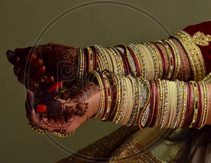 Indian Bride showing Bangles