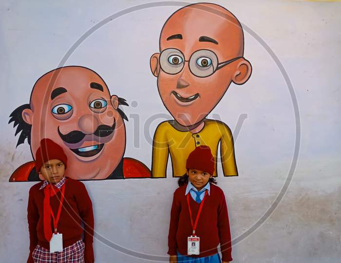 Indian Primary School Students Funny And Happiness Activity.