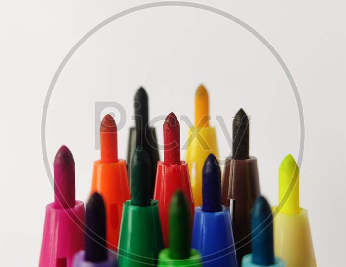 Sketch Pens On A White Background