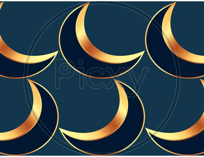 Abstract Style Of Moon On Dark Background