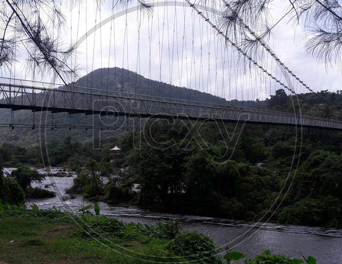 Bridge over River stream in Kerala