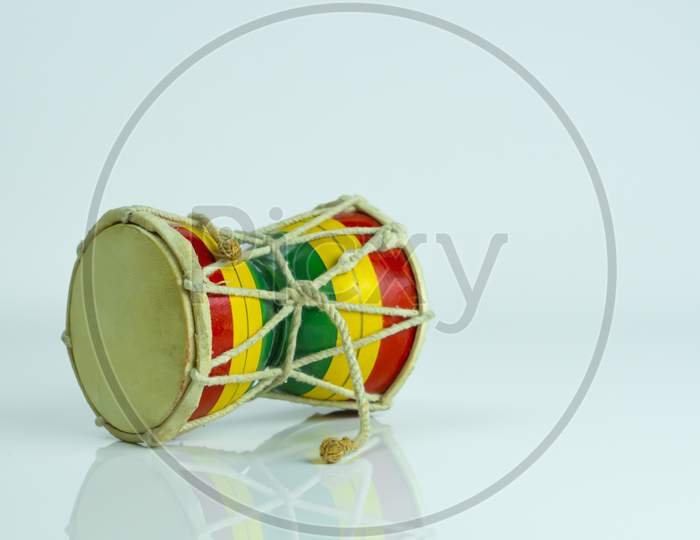 Indian traditional folk musical instrument isolated with white background