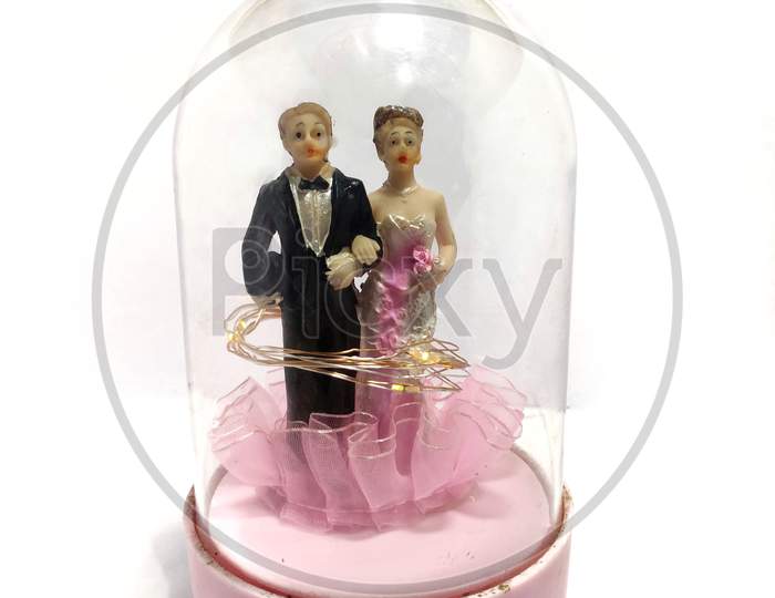 Love couple toy gift on white background