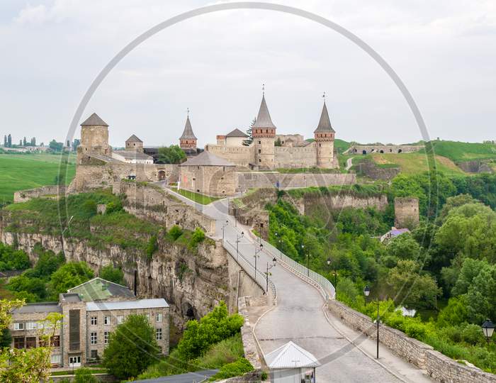 Kamianets-Podilskyi Castle. View From The Old Town. Ukraine