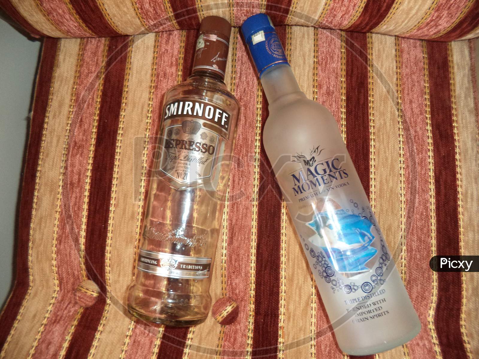 Alcohol bottles and drinks