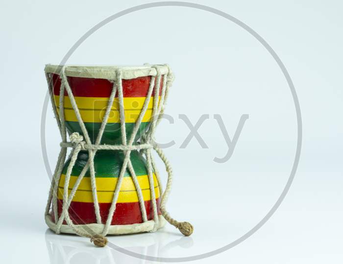 Indian traditional folk musical instrument isolated with white background