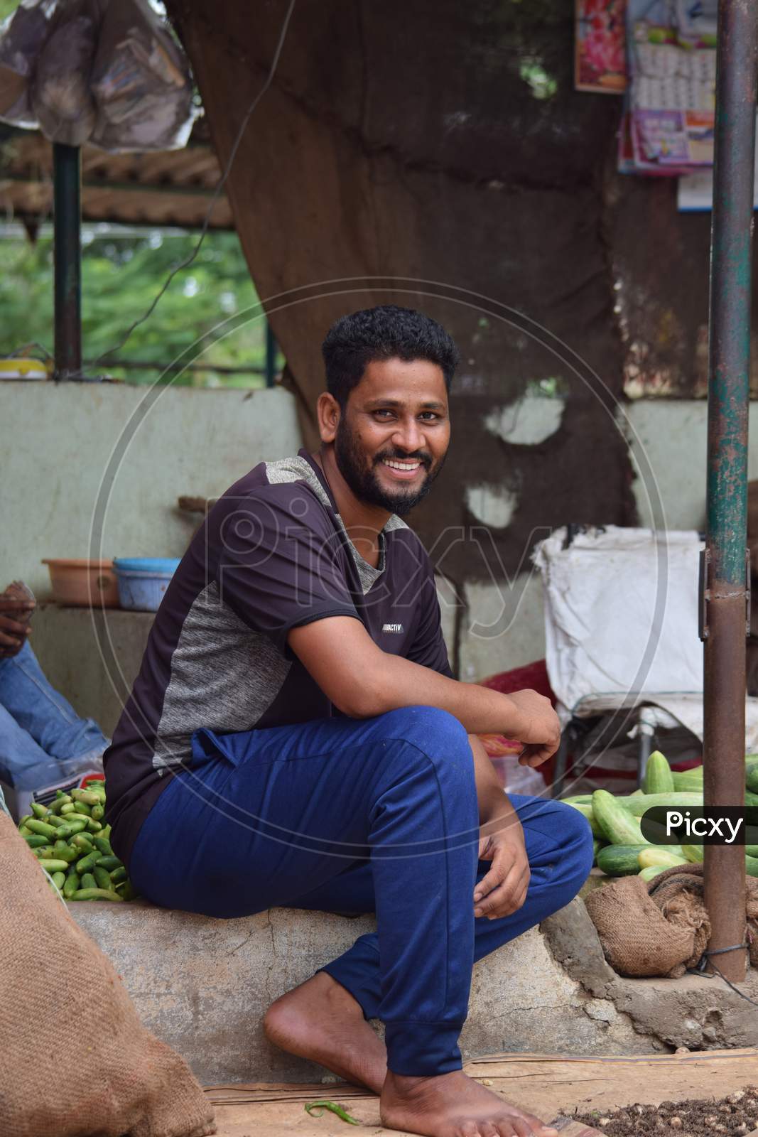 Hyderabad, Telangana, India. August-07-2020: portrait of young man at outdoor
