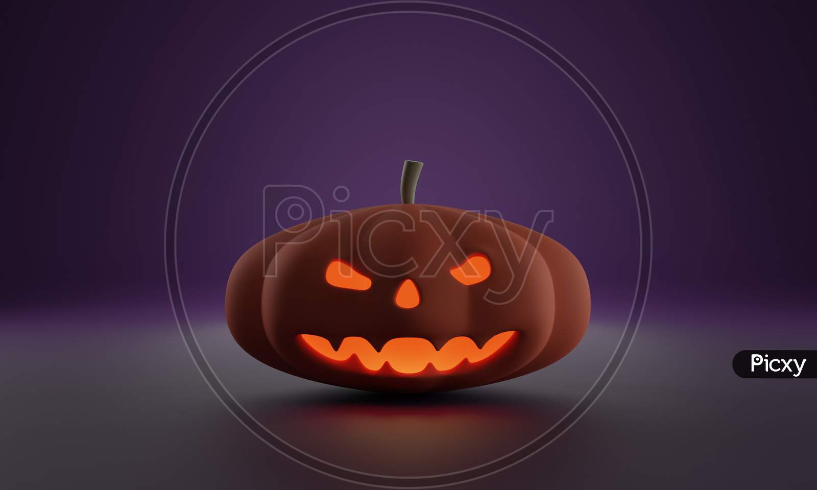 Jack O’ Lantern Pumpkin For Halloween Festival, 3D Render