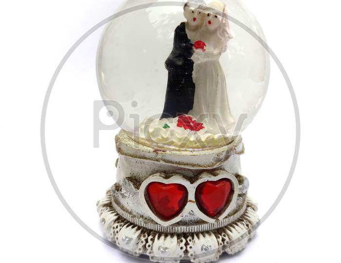 Love couple toy gift on white background