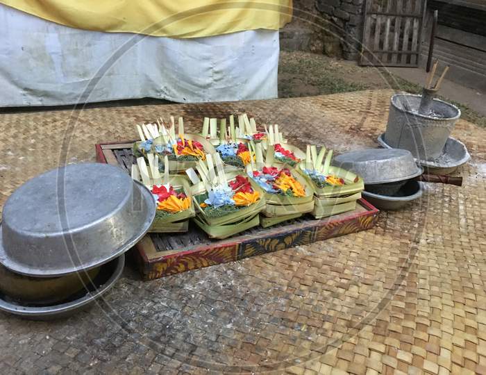Offerings at Bali temples