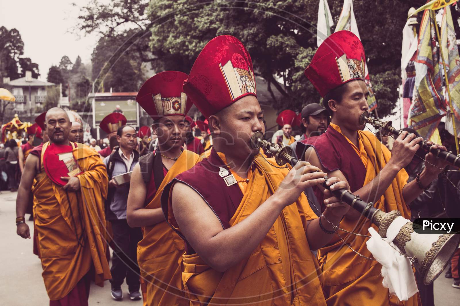 Procession of Buddhist monk