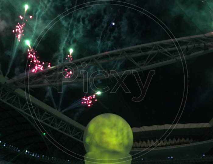 A snap taken during the inauguration ceremony of the new FIFA 2022 Al Janoub Stadium, Wakrah, Qatar