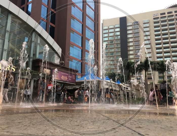 A fountain at a mall, Bangalore