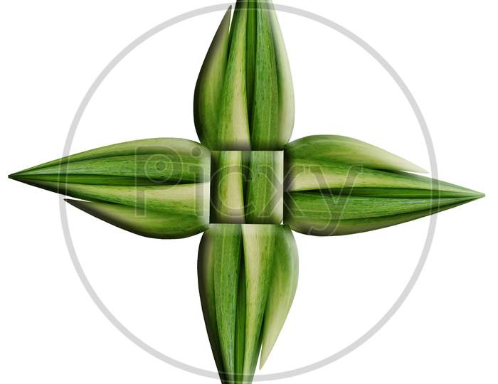 3d four patal flower shape