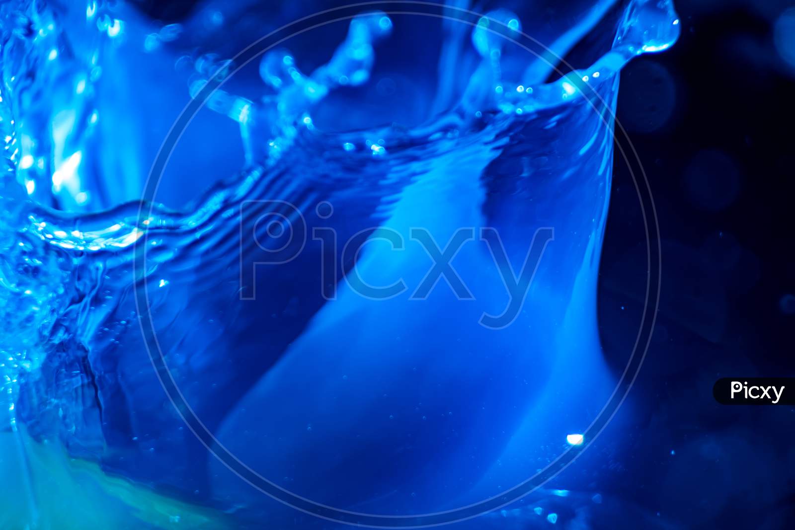 Image of 3D Illustration Or 3D Rendering. Abstract Blue Color ...