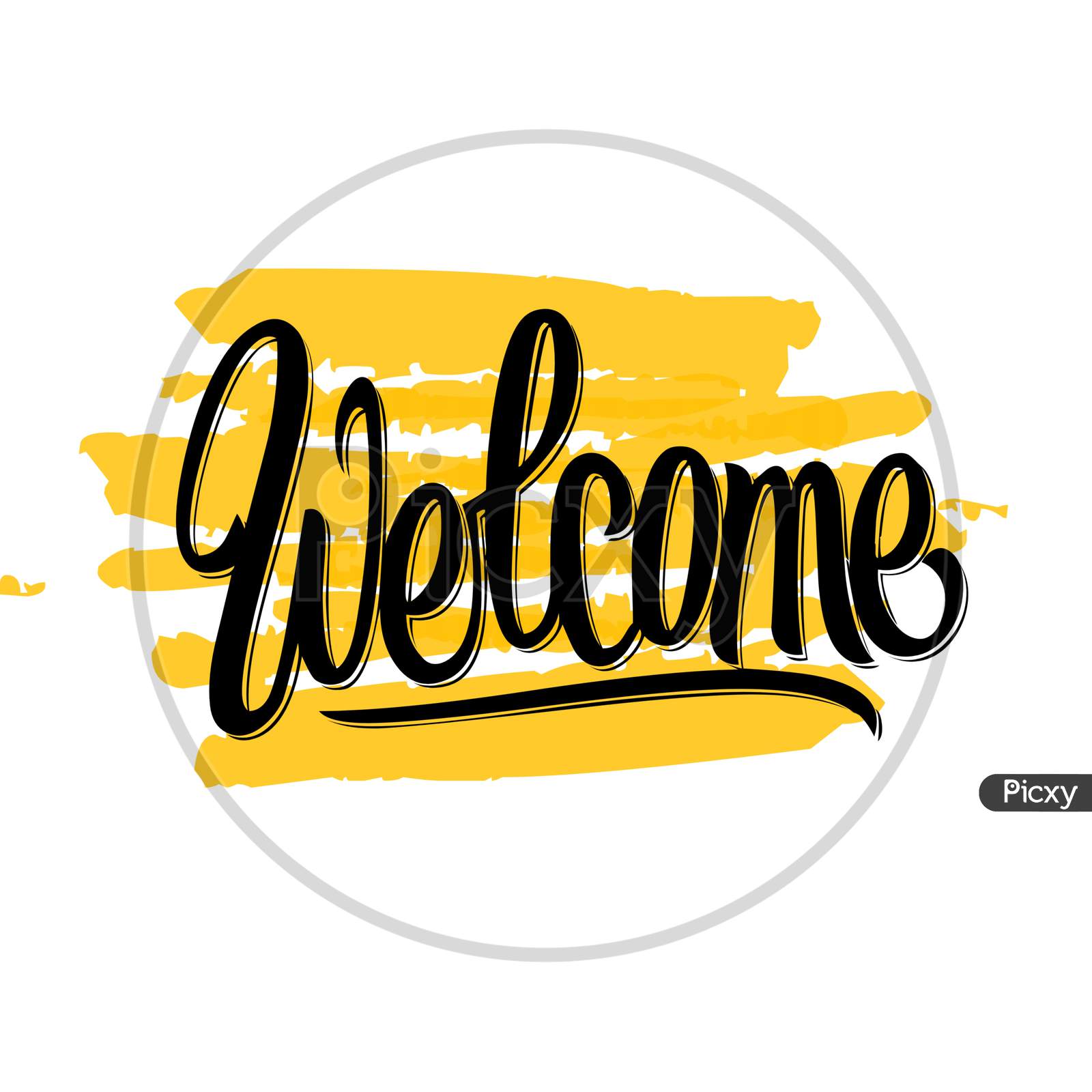Welcome (White and yellow background black color fonts)
