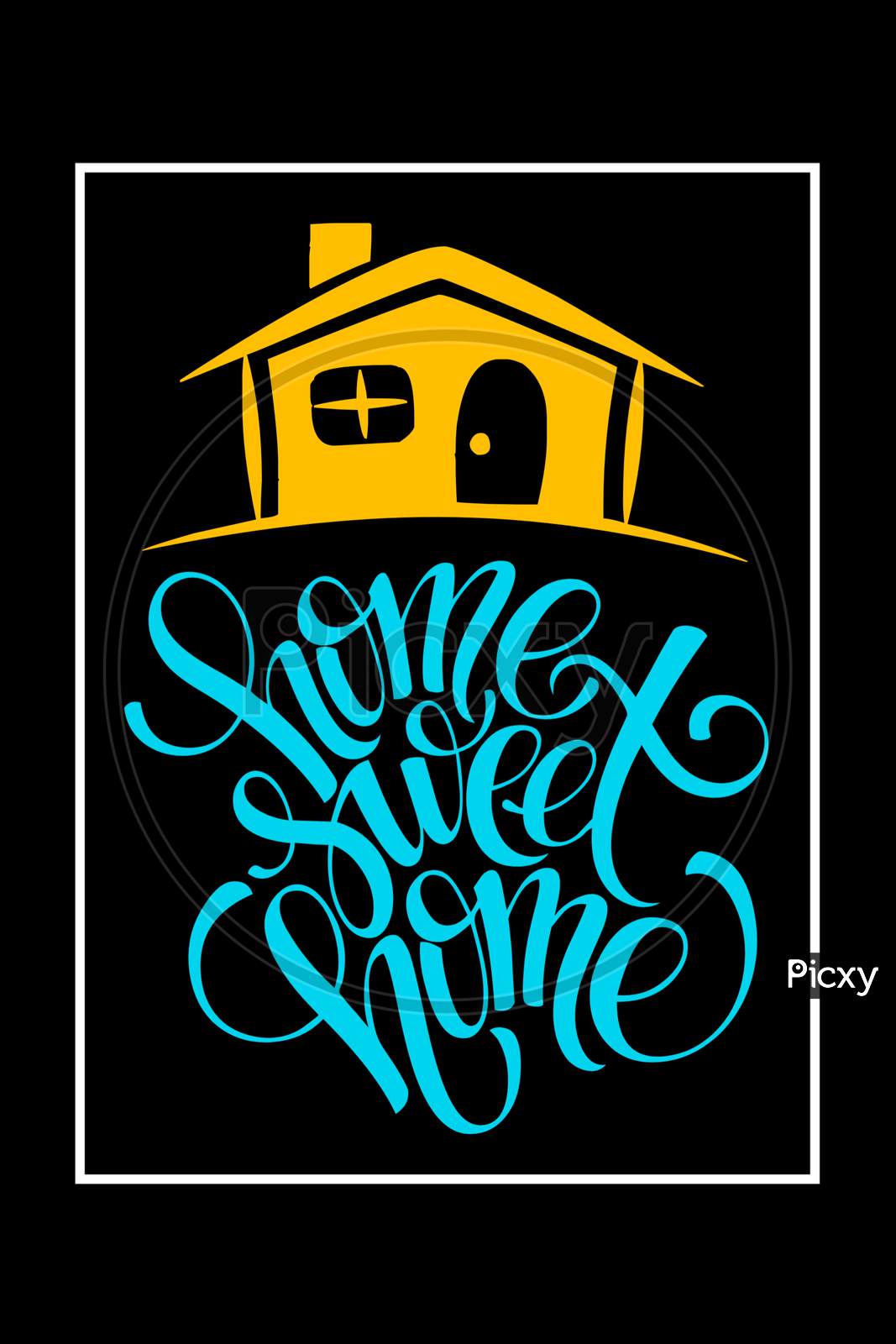 Home Sweet Home (black background with home vector)