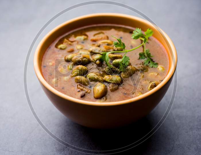 Lima Beans Curry Or Pavta Bhaji Or Sabzi, Indian Food