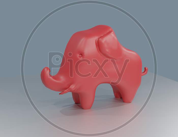 cute little elephant made with blender 3D illustration