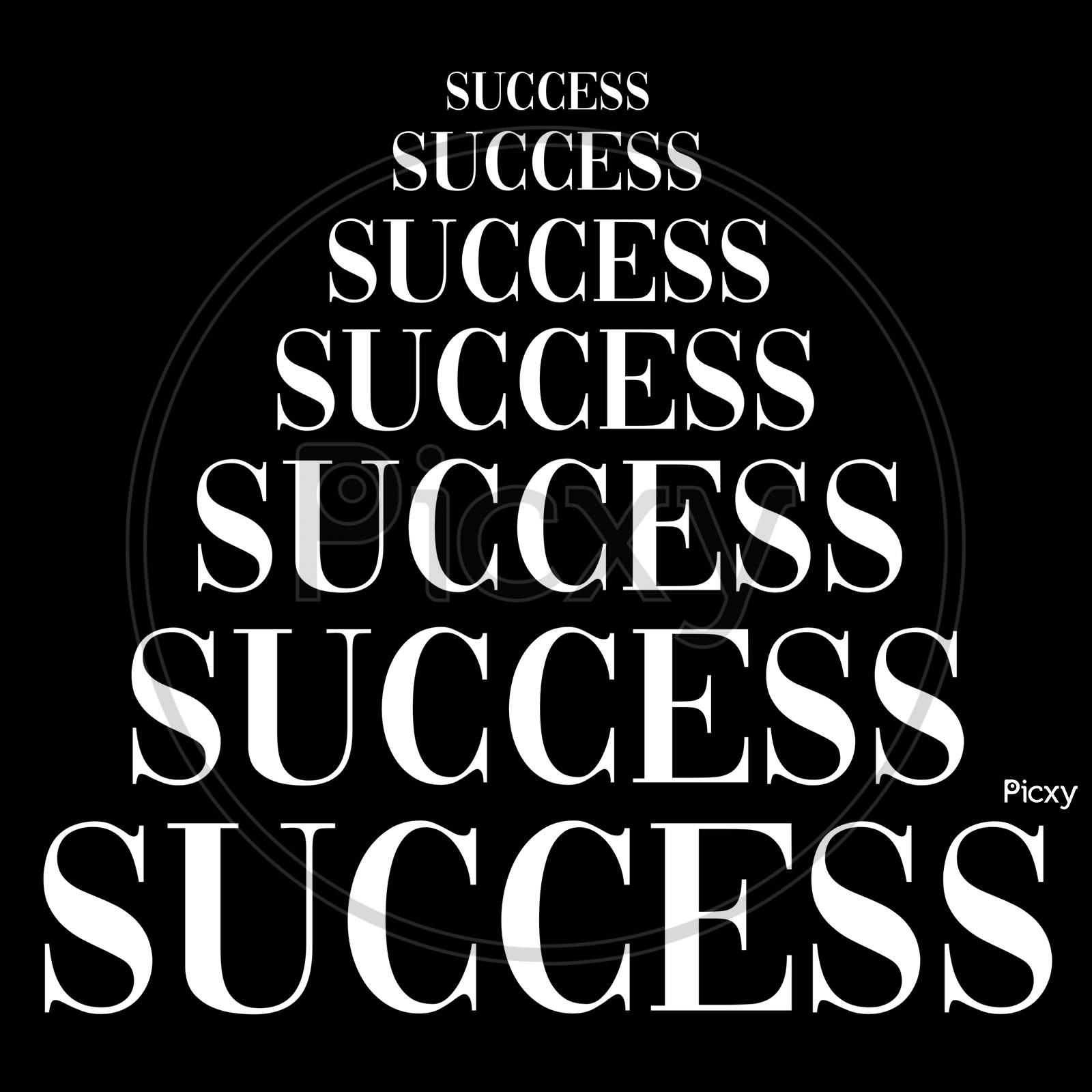 Success (black background with white color fonts)