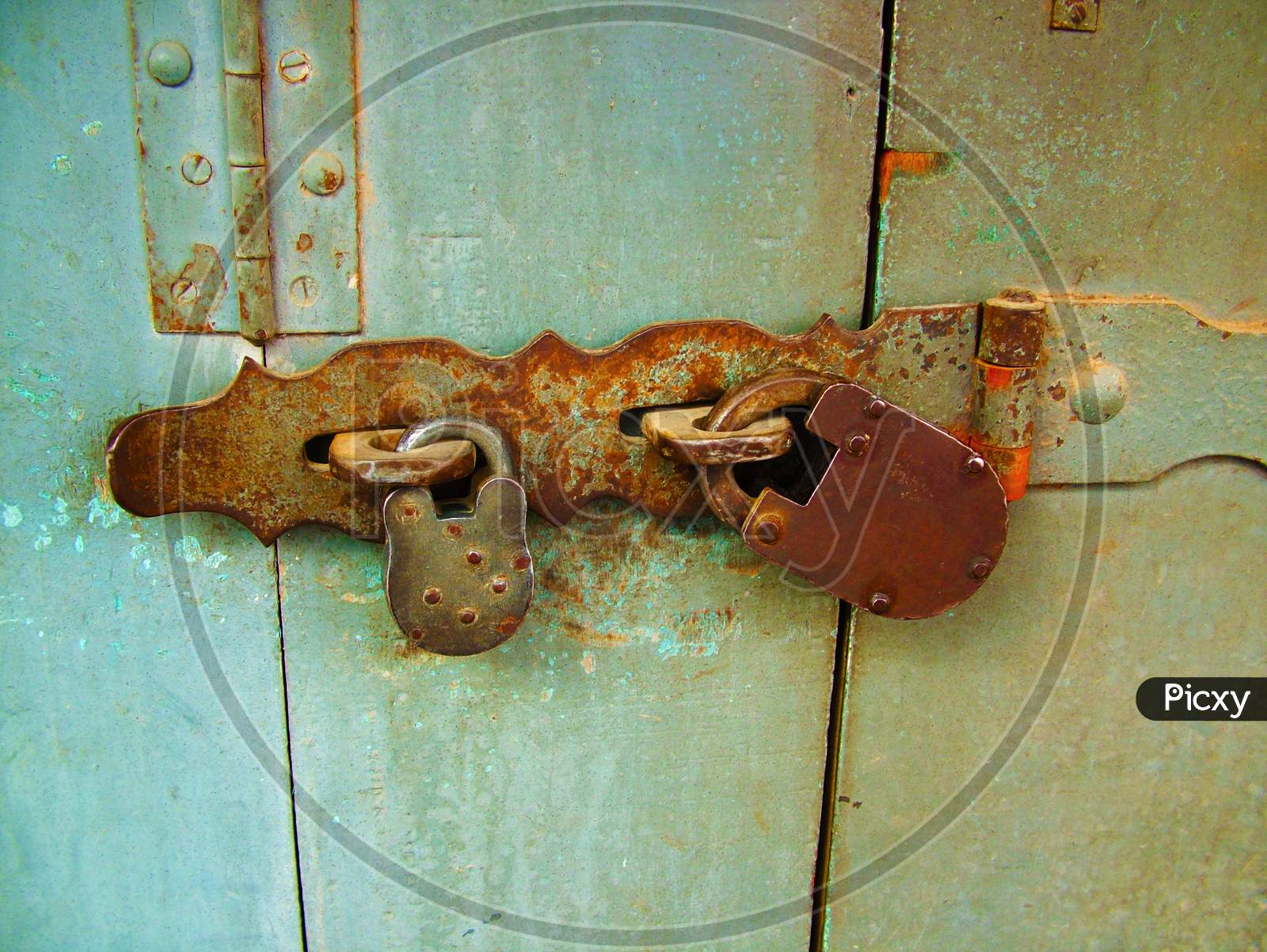 Massive Pad Locked Vintage Door