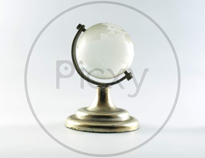 White crystal transparent Globe or globus isolated