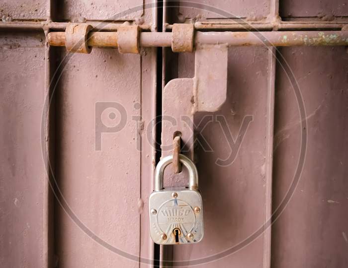 Old lock on the door