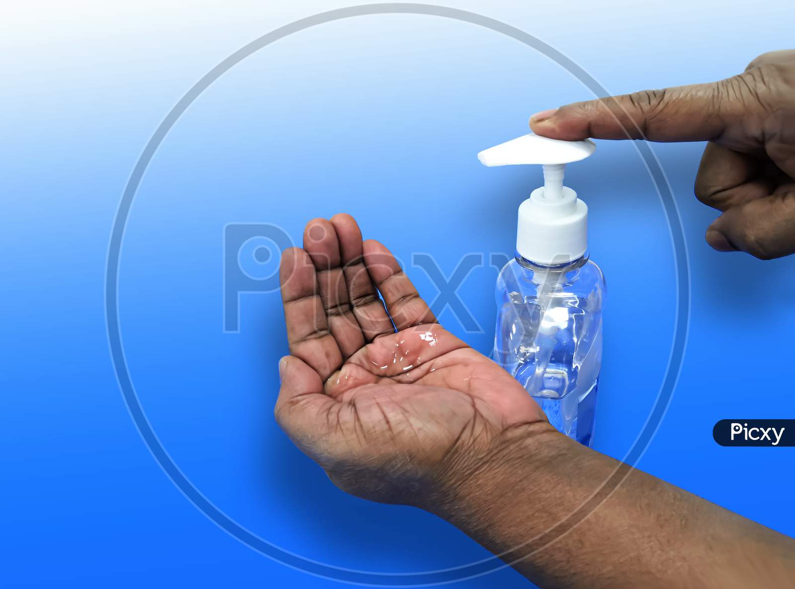 Applying Hand Sanitizer Gel In Hand