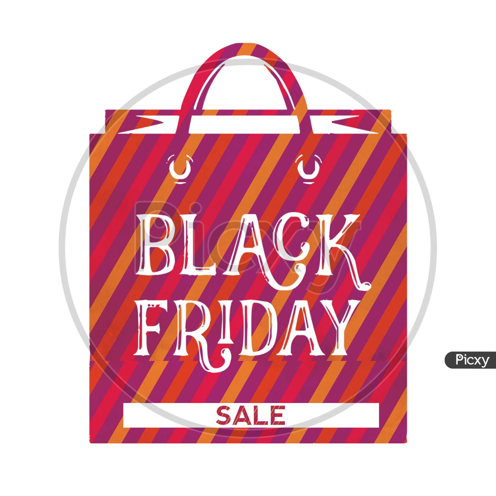 Black Friday Sale (shopping bag vector with white color fonts)