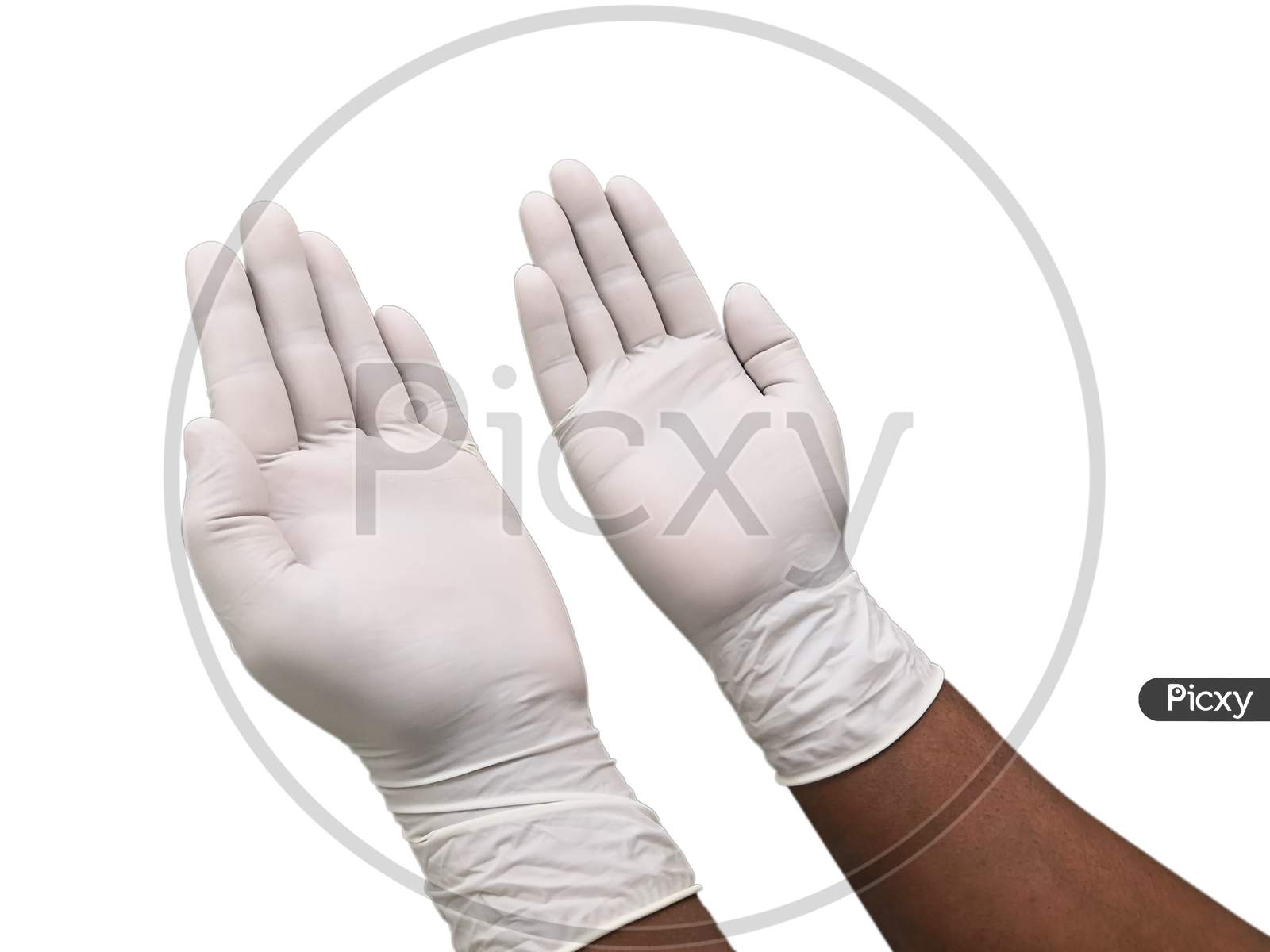 White Sterile Gloves In Hand