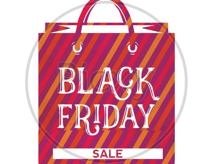 Black Friday Sale (shopping bag vector with white color fonts)