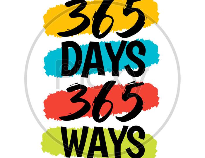 365 Days 365 Ways (white background with black color fonts)