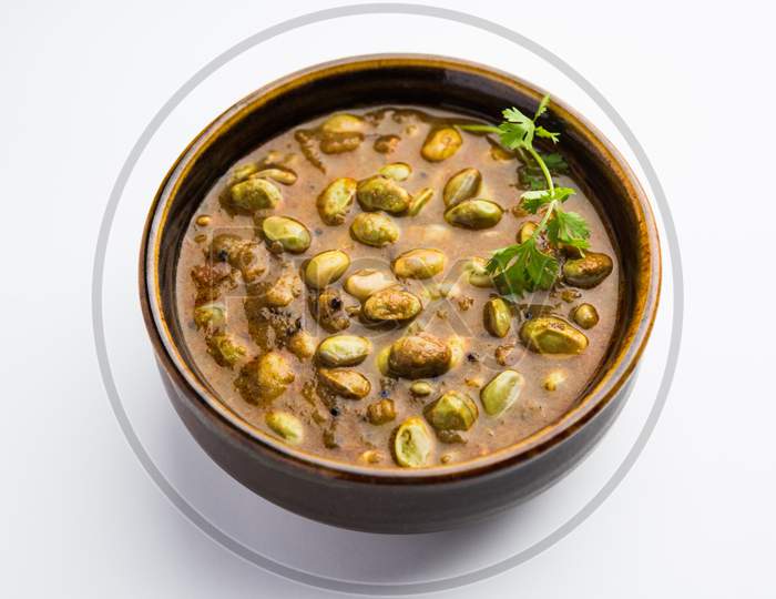 Lima Beans Curry Or Pavta Bhaji Or Sabzi, Indian Food