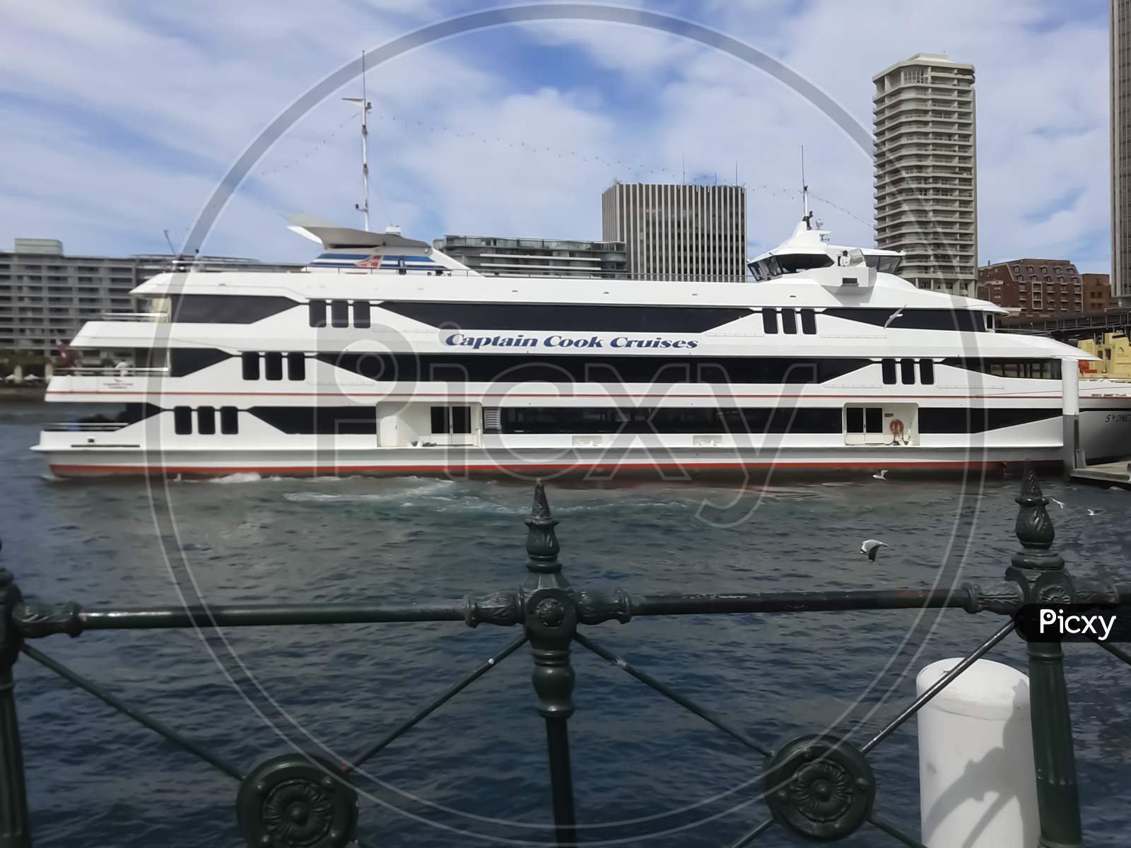 Sydney Nsw, Australia,10/10/2014, Captain Cook Cruise Ship Docked In Port ,View From Sydeny