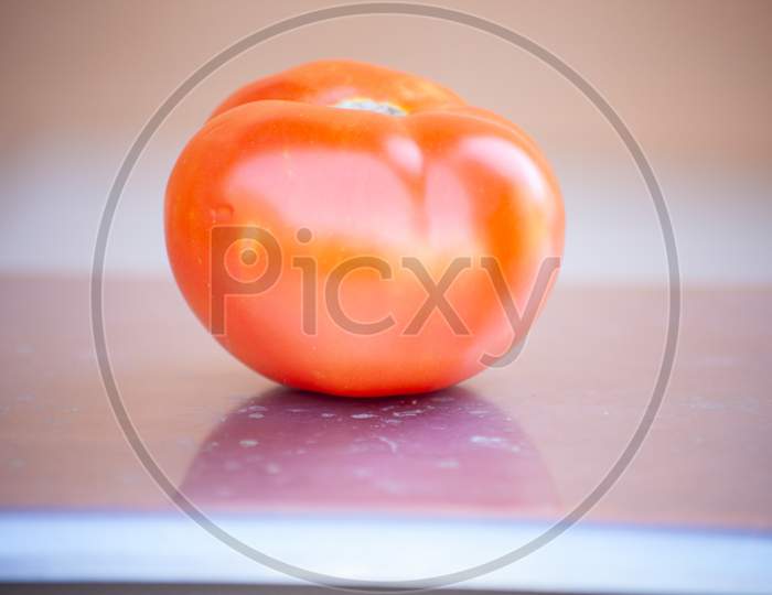A Red Ripe Tomato.Macro