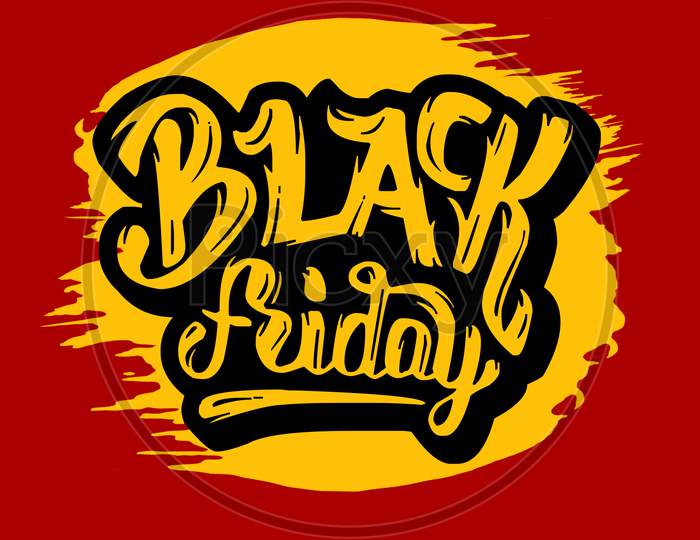 Black Friday Sale (red and yellow background with yellow color fonts)