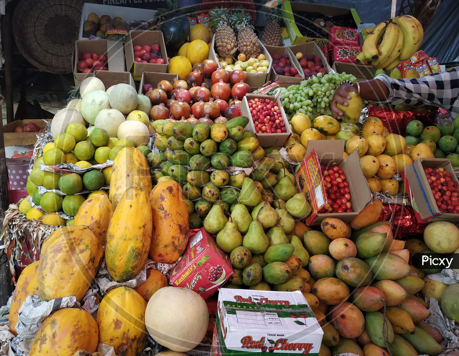 a road side fruit vendor stall