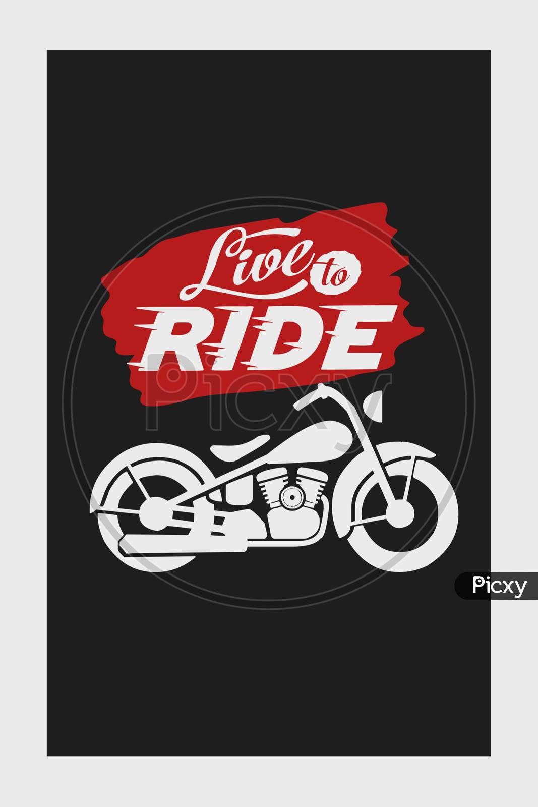 Live To Ride (grey background with bike vector)