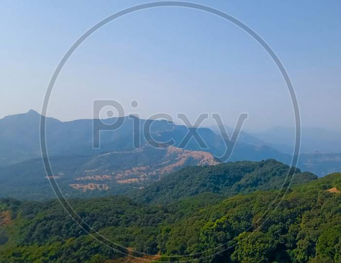 Beautiful mountain ranges at the Sahyadri