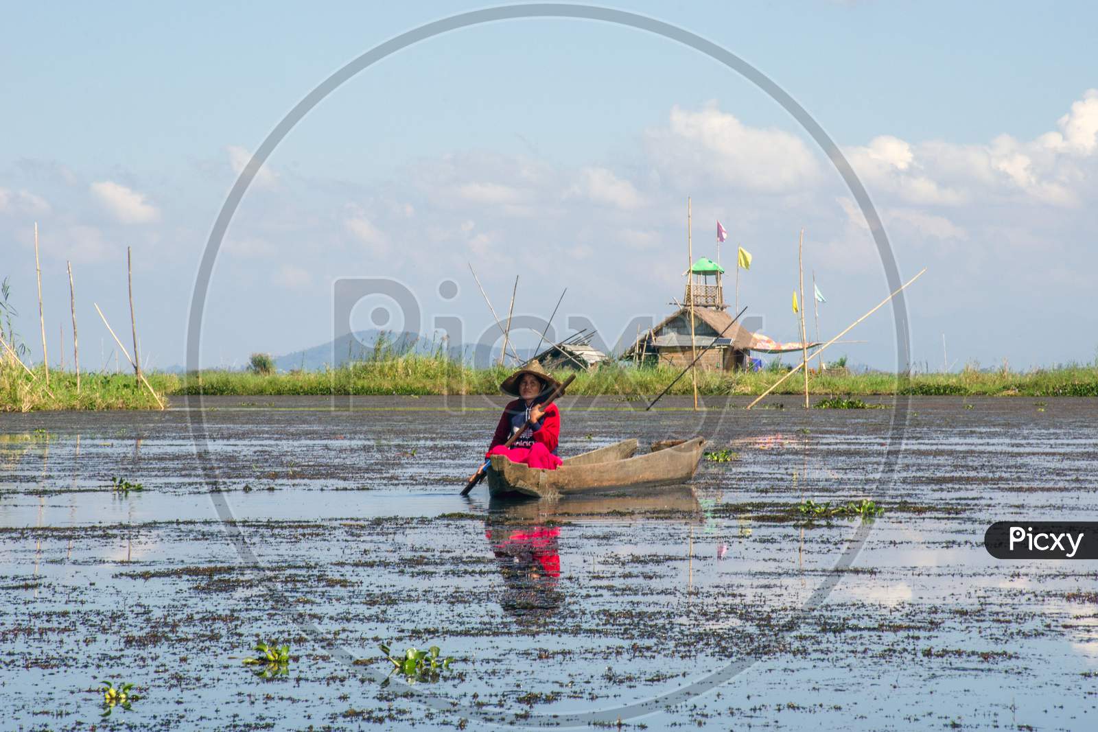 loktak lake and fisherwoman
